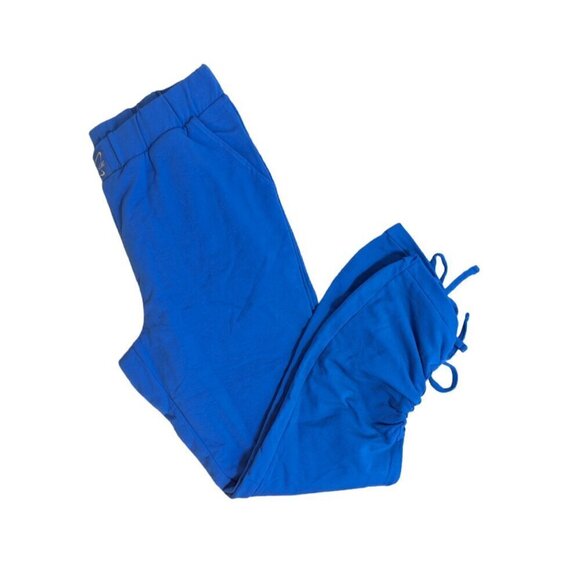 Blue Ruched Lounge Sweat Pants Joggers - Picture 3 of 6